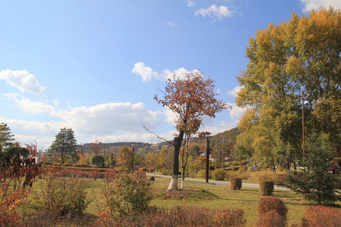从2010年开始就打算去长白山天池旅游,由于种种原因一直未能成行。今年国庆节是我们结婚纪念日,本来计划去马尔代夫度假的,又是马航失联、马年不利呀,只好取消。 9月中旬,LP说,我们去长白山吧,于是立即行动开始订火车票、订宾馆,国庆节人多呀,凡事以预立而不劳嘛。坐火车到长白山可以在敦化、安图、延吉下车再转乘大巴车到达二道白河住宿(长白山君悦时尚宾馆,0433-5723988,13894355311,去长白山天池北坡、西坡都很方便),经过了解在敦化下火车,再到二道白河最快、最方便,由于票紧张,1号的车票已经全